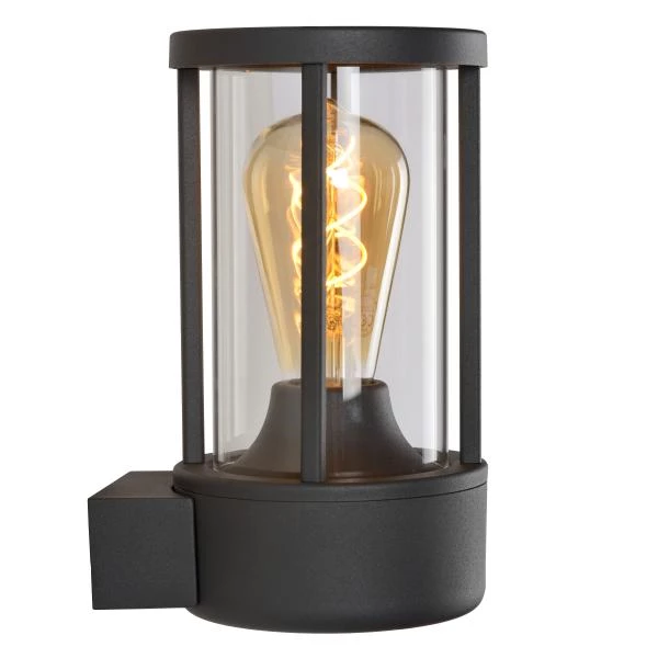 Lucide LORI - Wall light Indoor/Outdoor - Ø 12 cm - 1xE27 - IP44 - Day/Night Sensor - Anthracite - detail 1